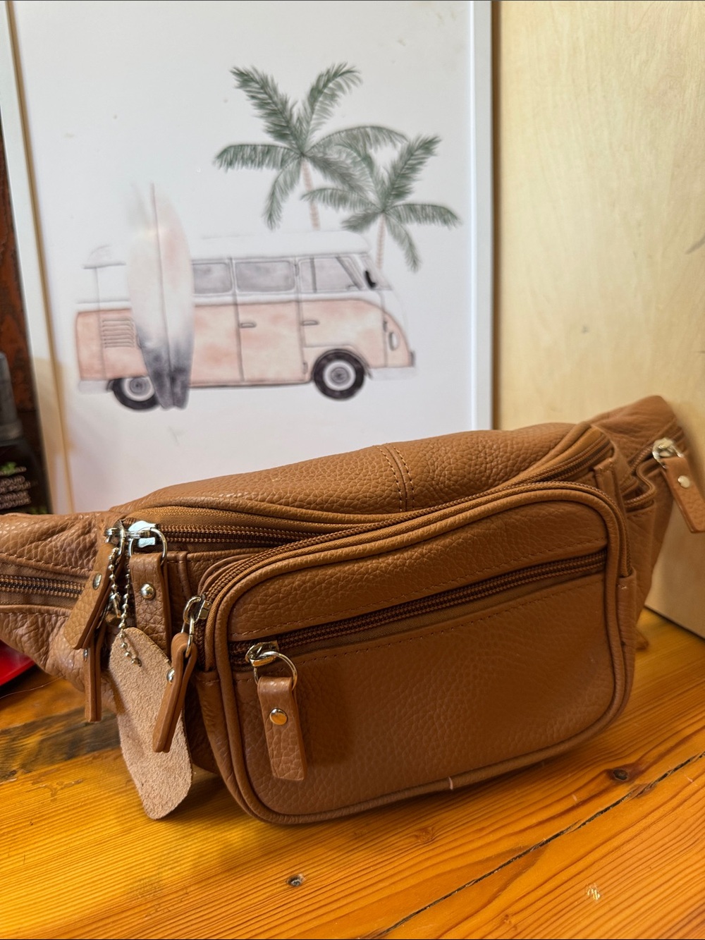 Nabob Genuine Leather Waist Bag - Brown -